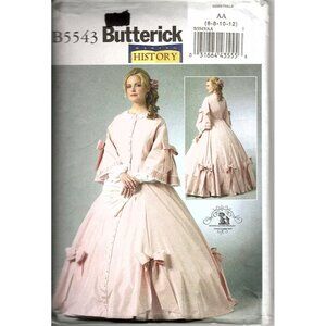 Butterick B5543 Misses 6 to 12 Historic 1860 Dress Costume Uncut Sewing Pattern